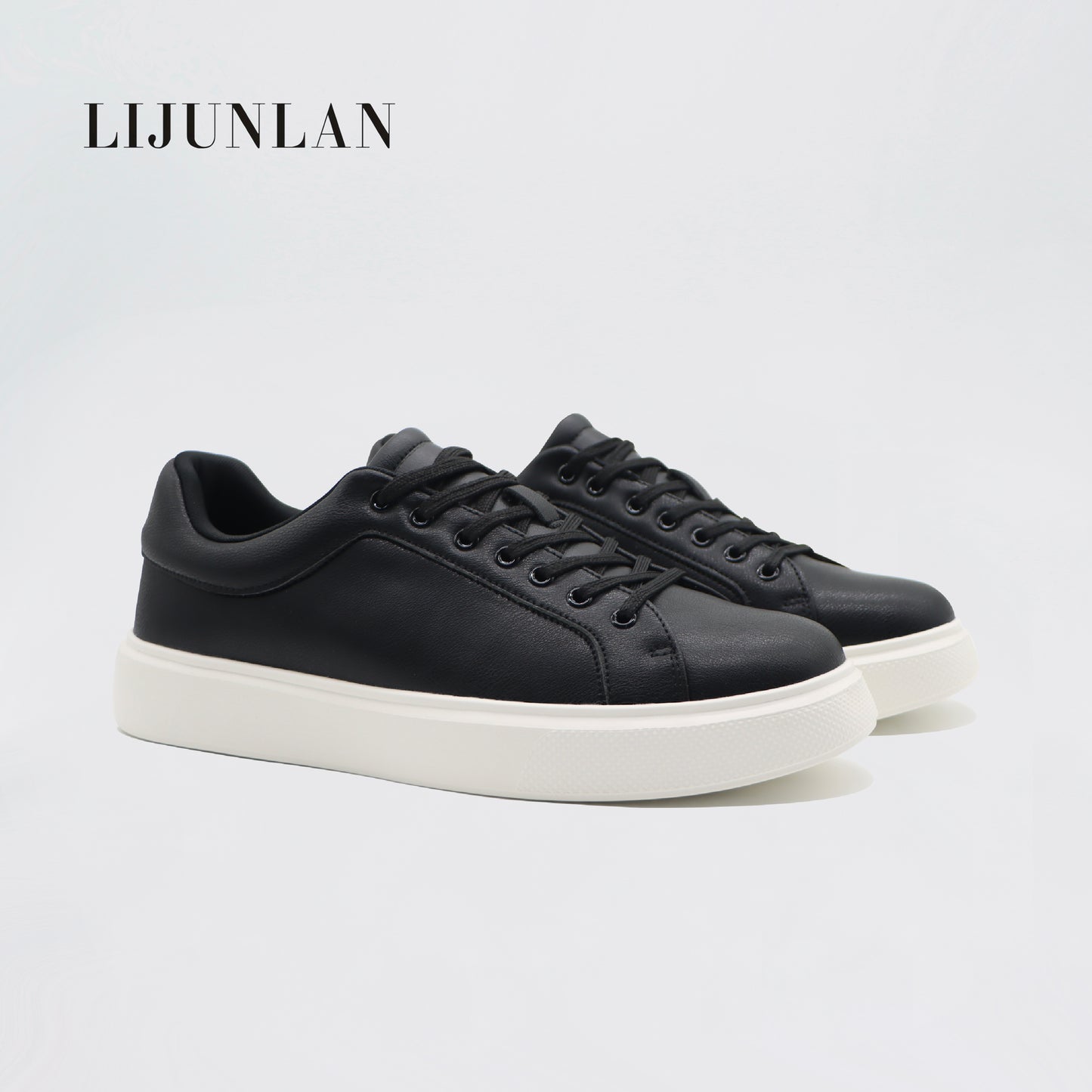 LIJUNLAN Casual men shoes black