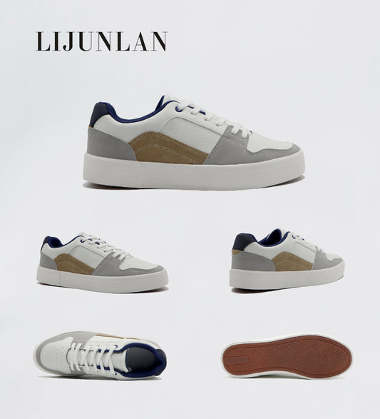 LIJUNLAN Color blocked fashionable casual men's shoes