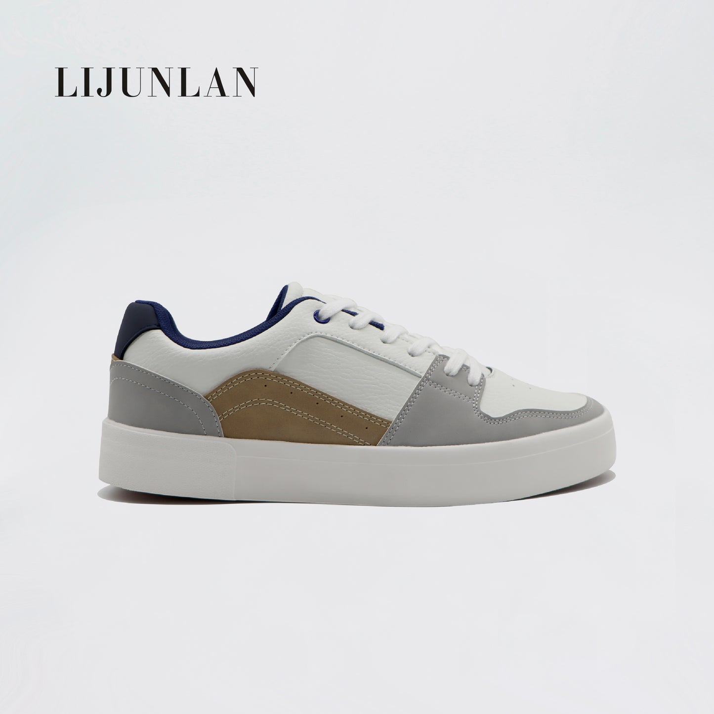 LIJUNLAN Color blocked fashionable casual men's shoes