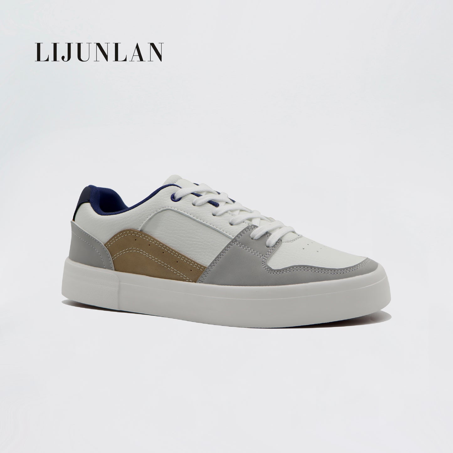 LIJUNLAN Color blocked fashionable casual men's shoes