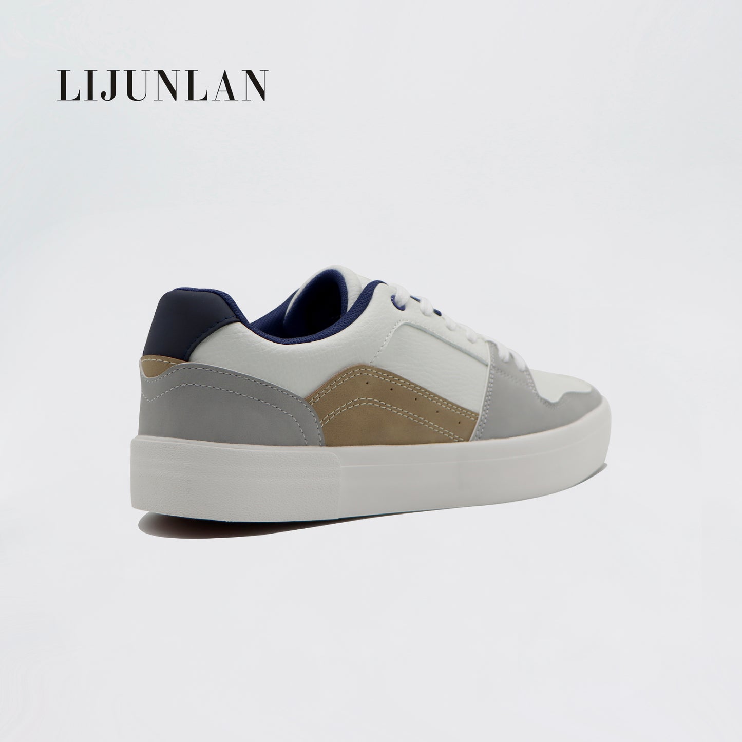 LIJUNLAN Color blocked fashionable casual men's shoes