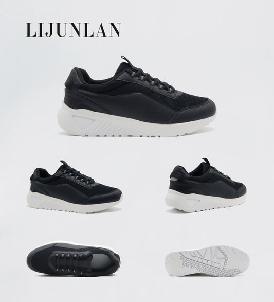 LIJUNLAN Black sport shoes daily life