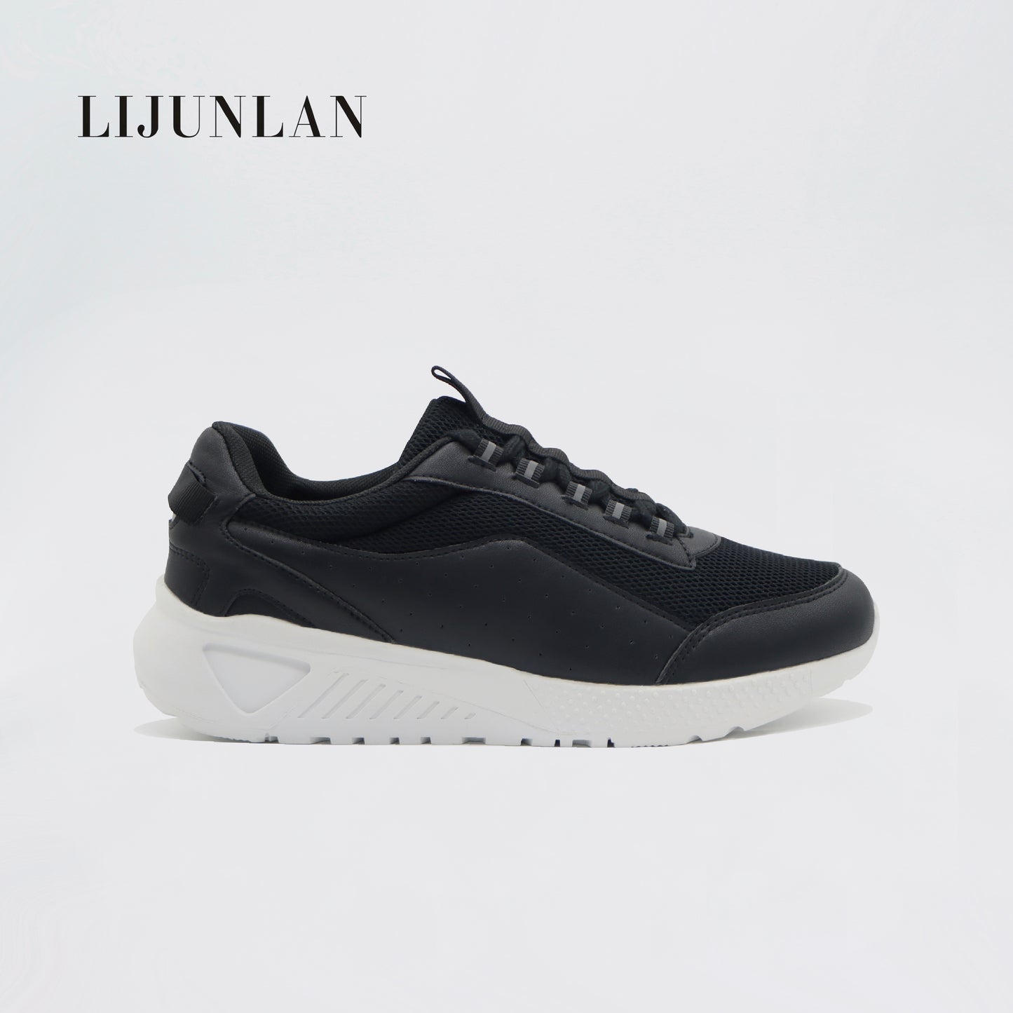 LIJUNLAN Black sport shoes daily life