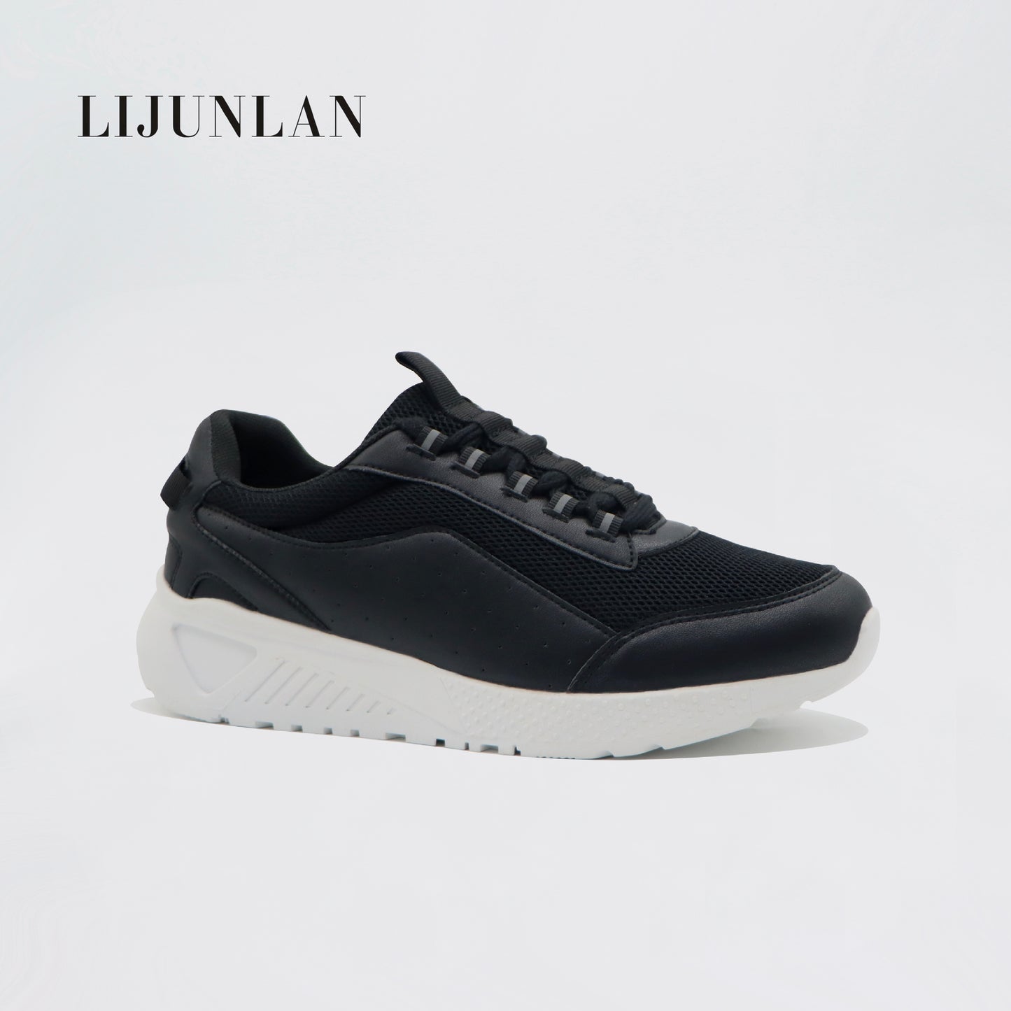 LIJUNLAN Black sport shoes daily life