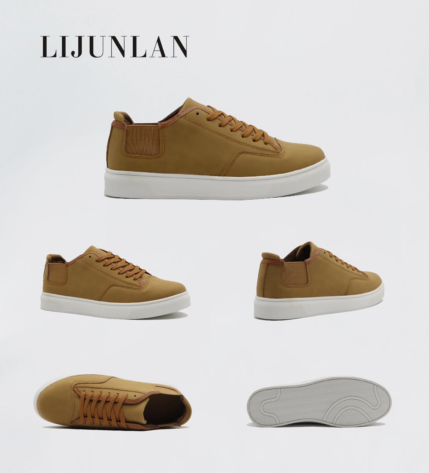 LIJUNLAN Brown versatile men's board shoes