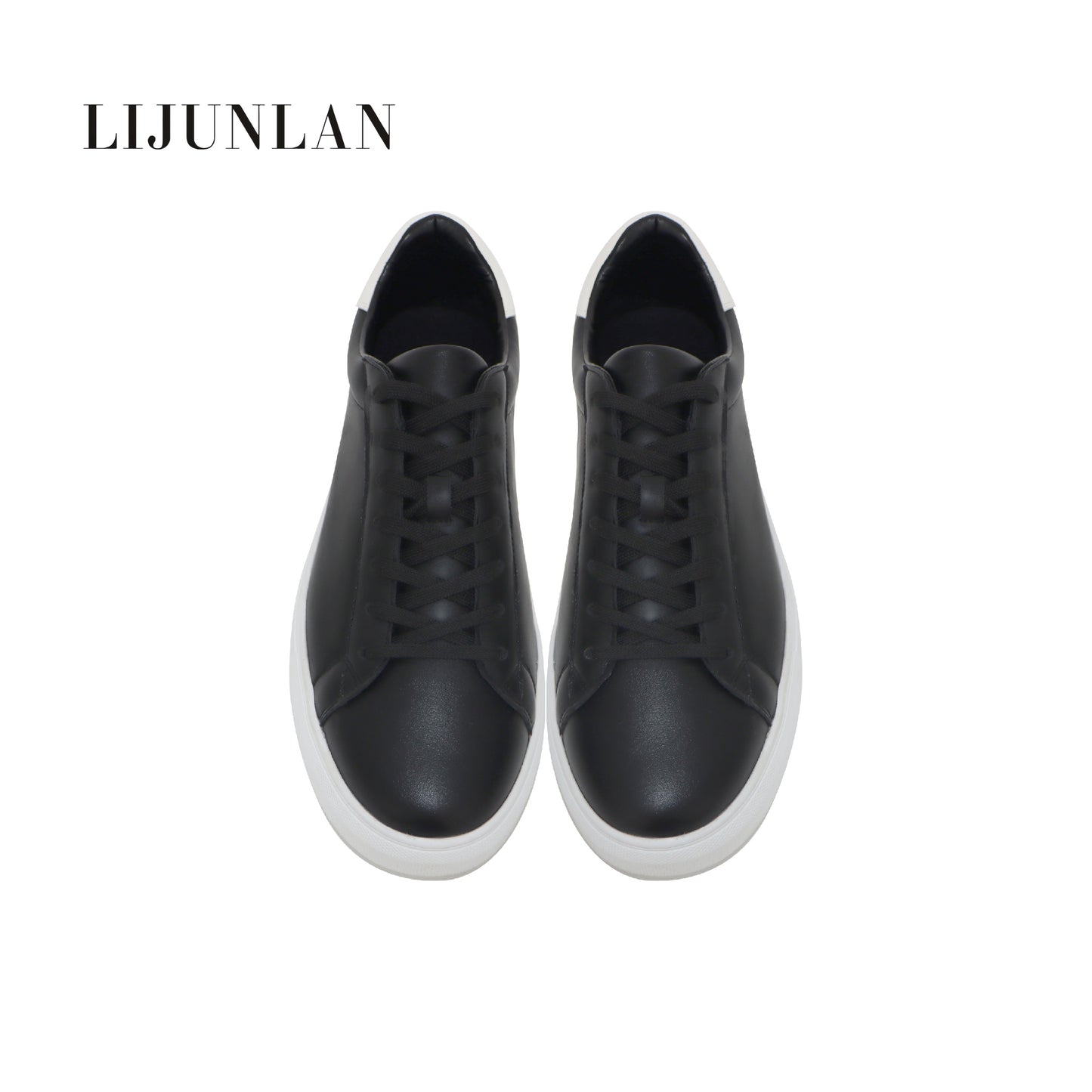 LIJUNLAN Black and White leisure men shoes