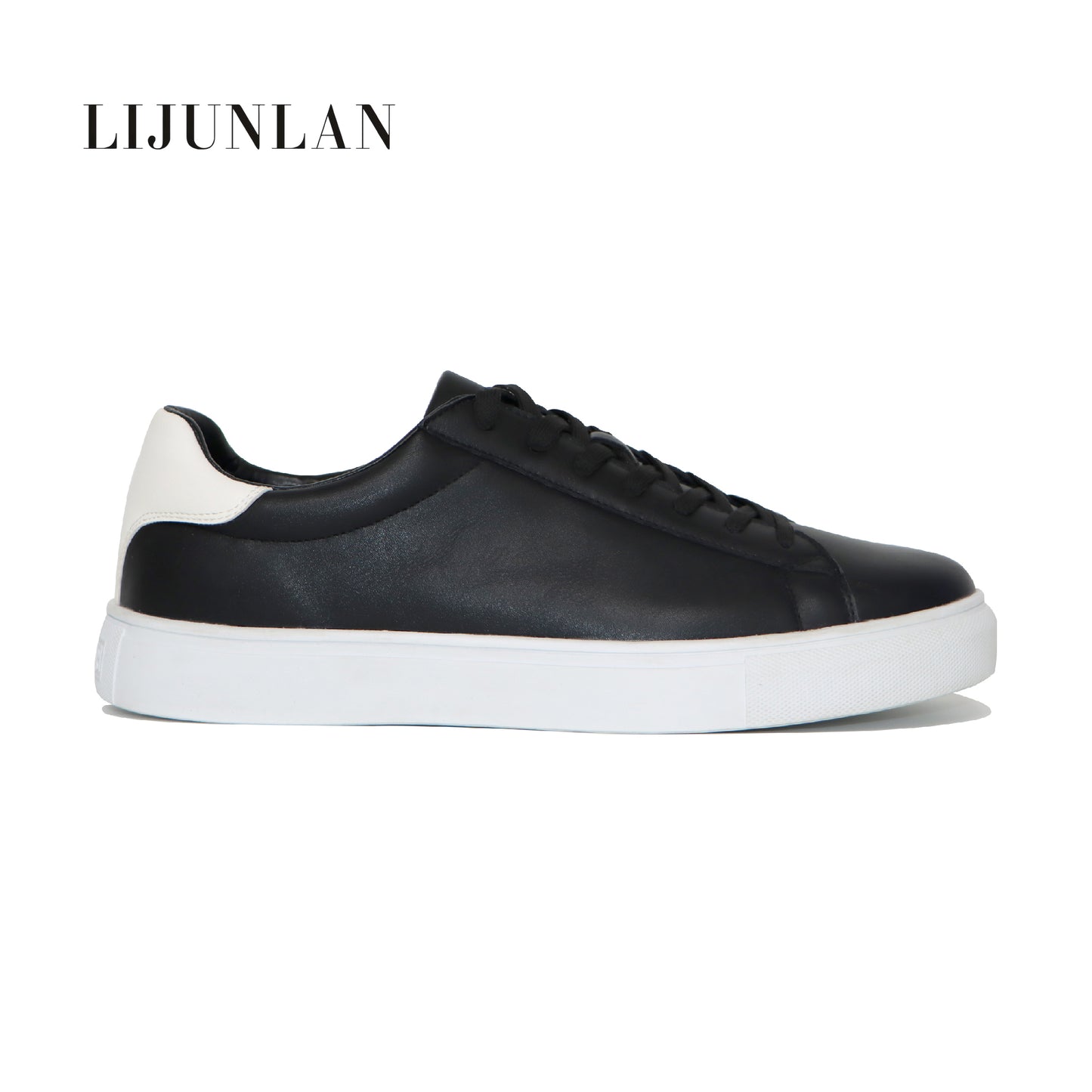 LIJUNLAN Black and White leisure men shoes