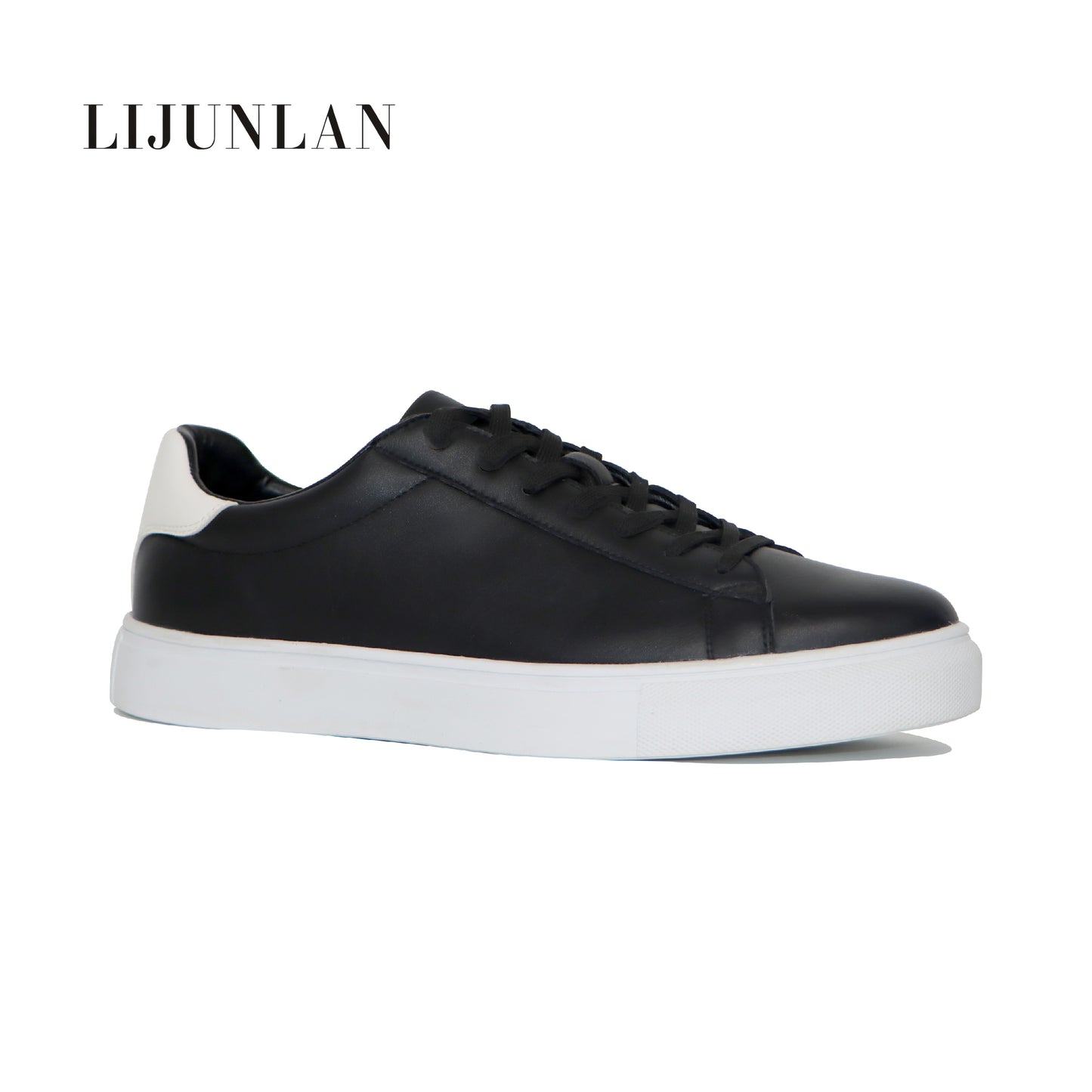 LIJUNLAN Black and White leisure men shoes