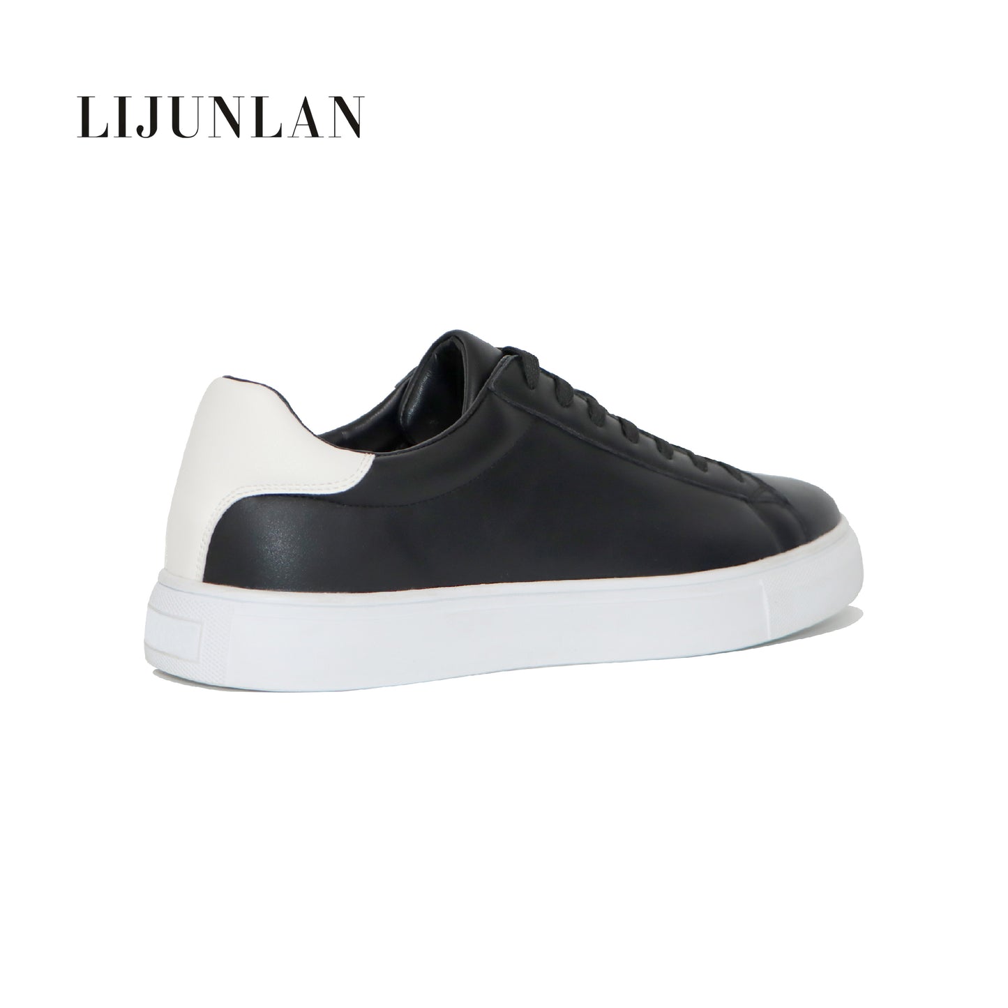 LIJUNLAN Black and White leisure men shoes