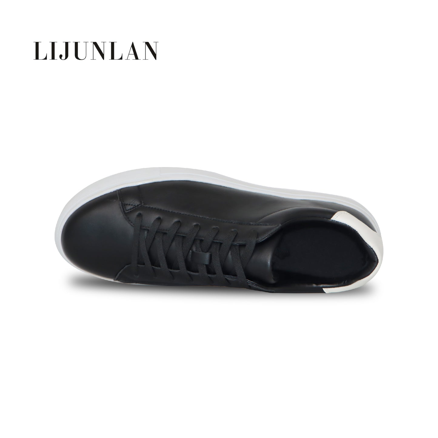 LIJUNLAN Black and White leisure men shoes